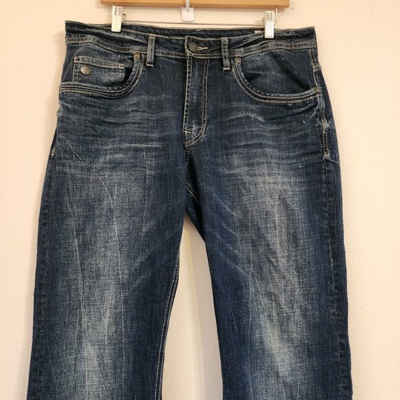 Buffalo David Lucas-x st Buckle Relaxed Straight Stretch Jeans Men 34x30 - Picture 3 of 11